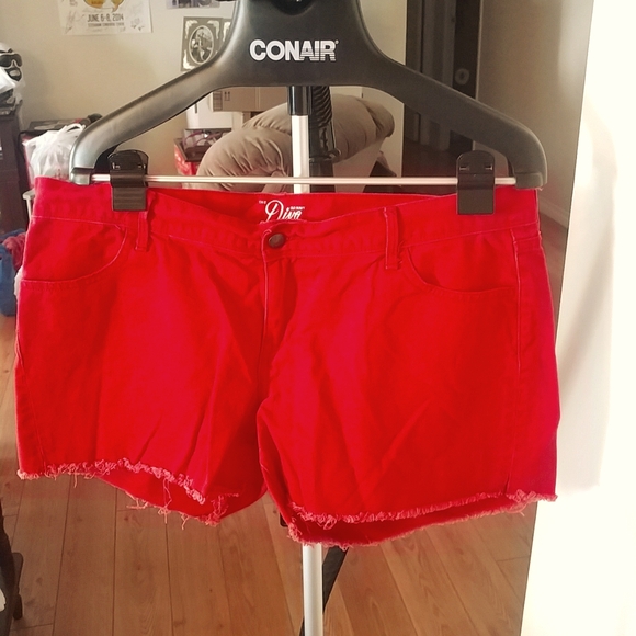 10/$10 Old Navy Red Jean Cutoff Shorts 14 - Picture 1 of 7